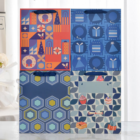 Cadeauzakjes – 12 stuks – 4 feestelijke dessins