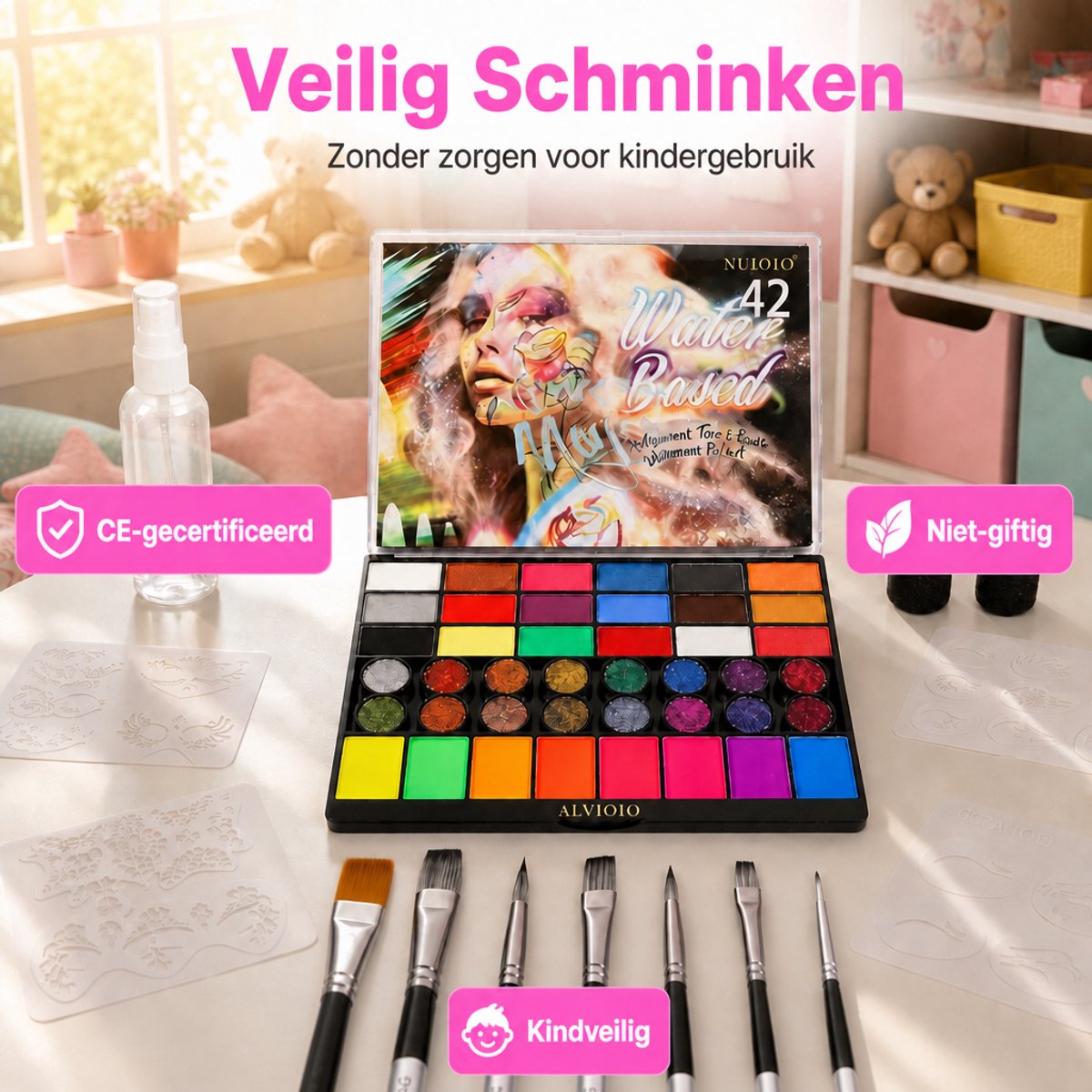 Schminkset – 42 kleuren – op waterbasis