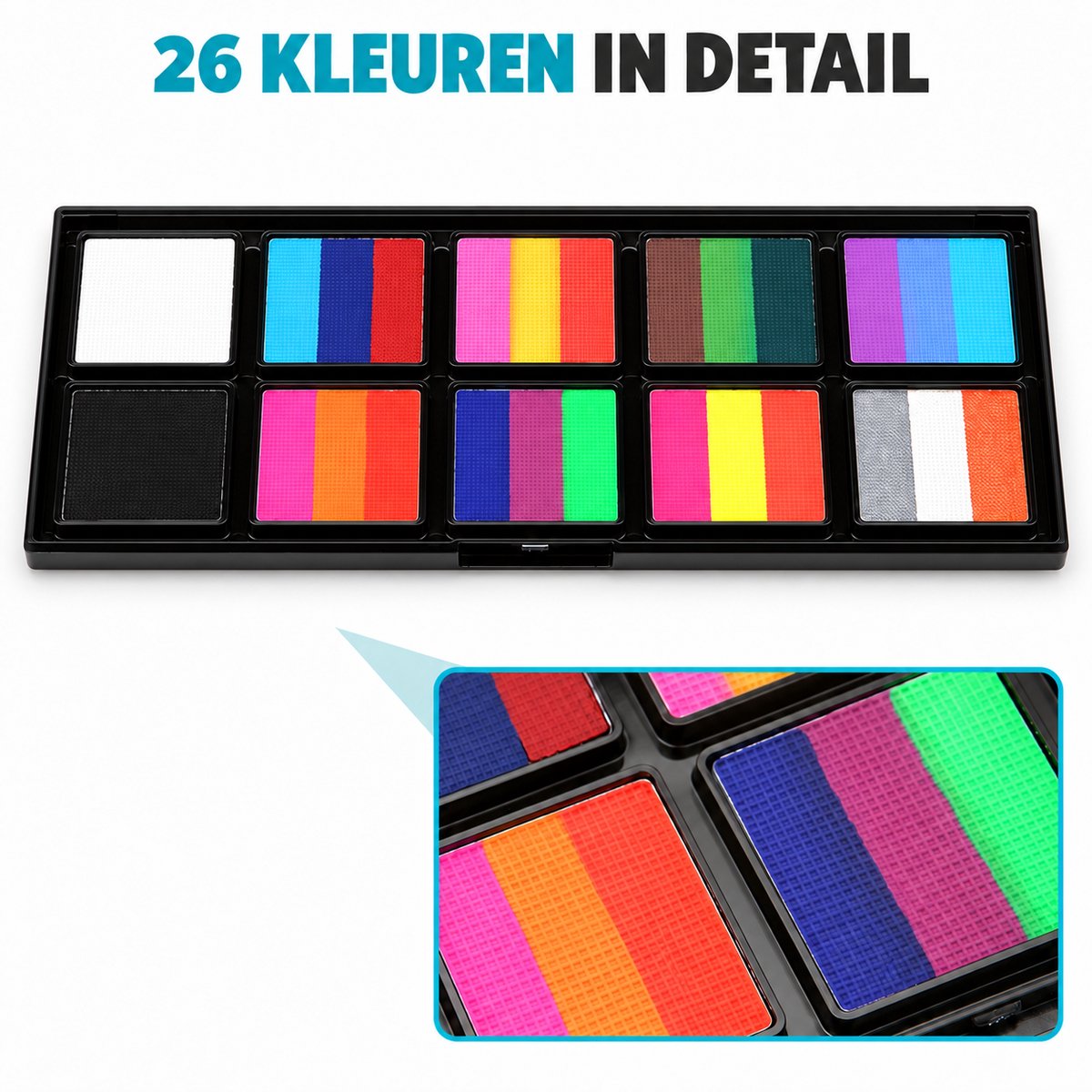 Schminkset – 26 kleuren – op waterbasis