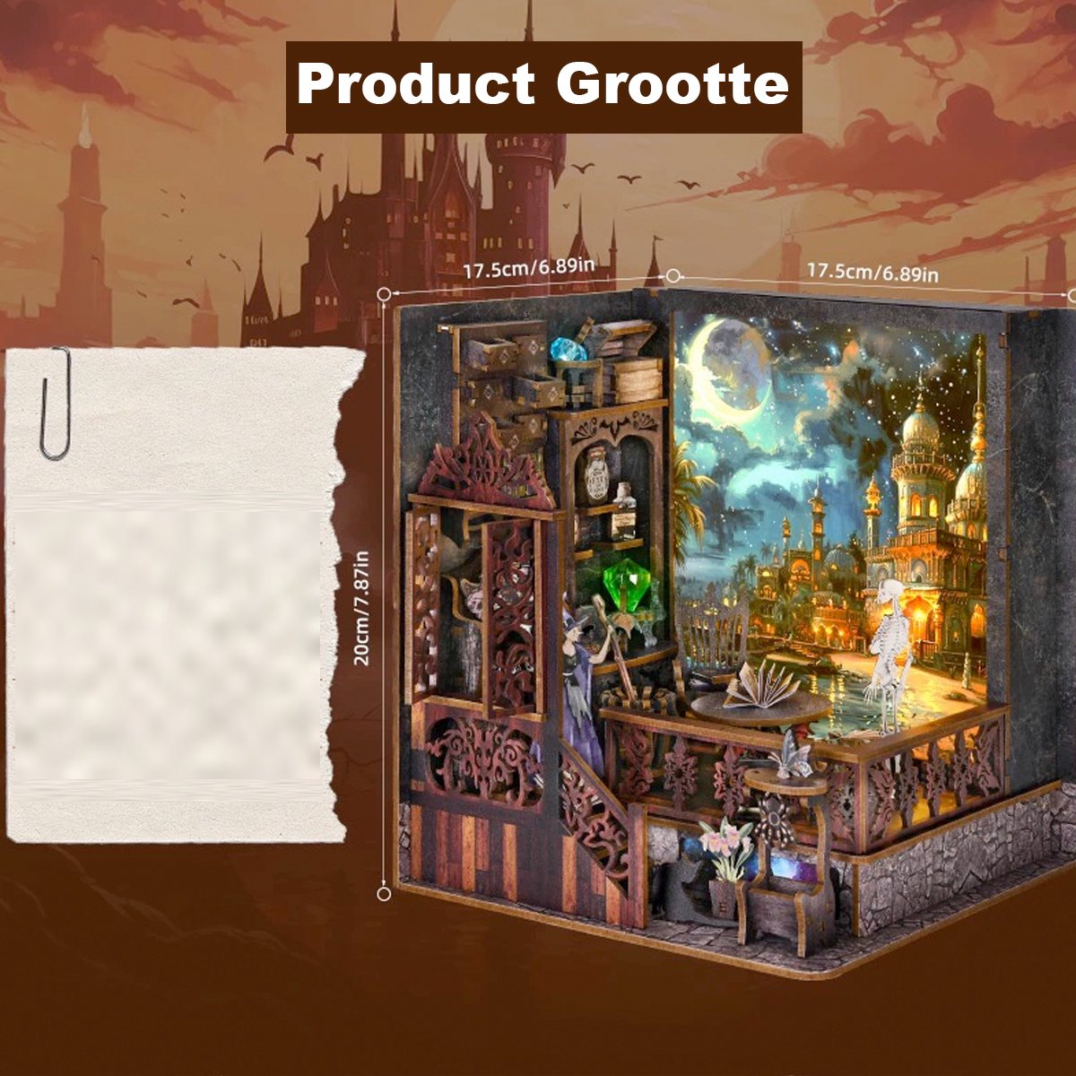 Book Nook Magic Detective Agency – 200 onderdelen – met 3 lichtstanden