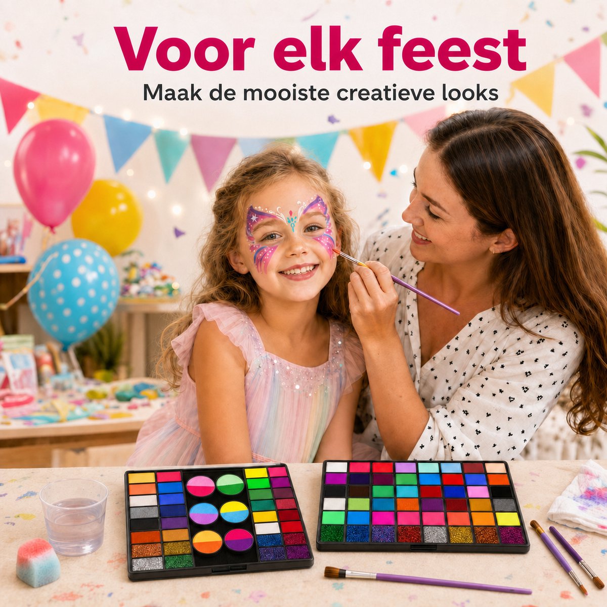 Schminkset voordeelbundel – 98 kleuren – op waterbasis