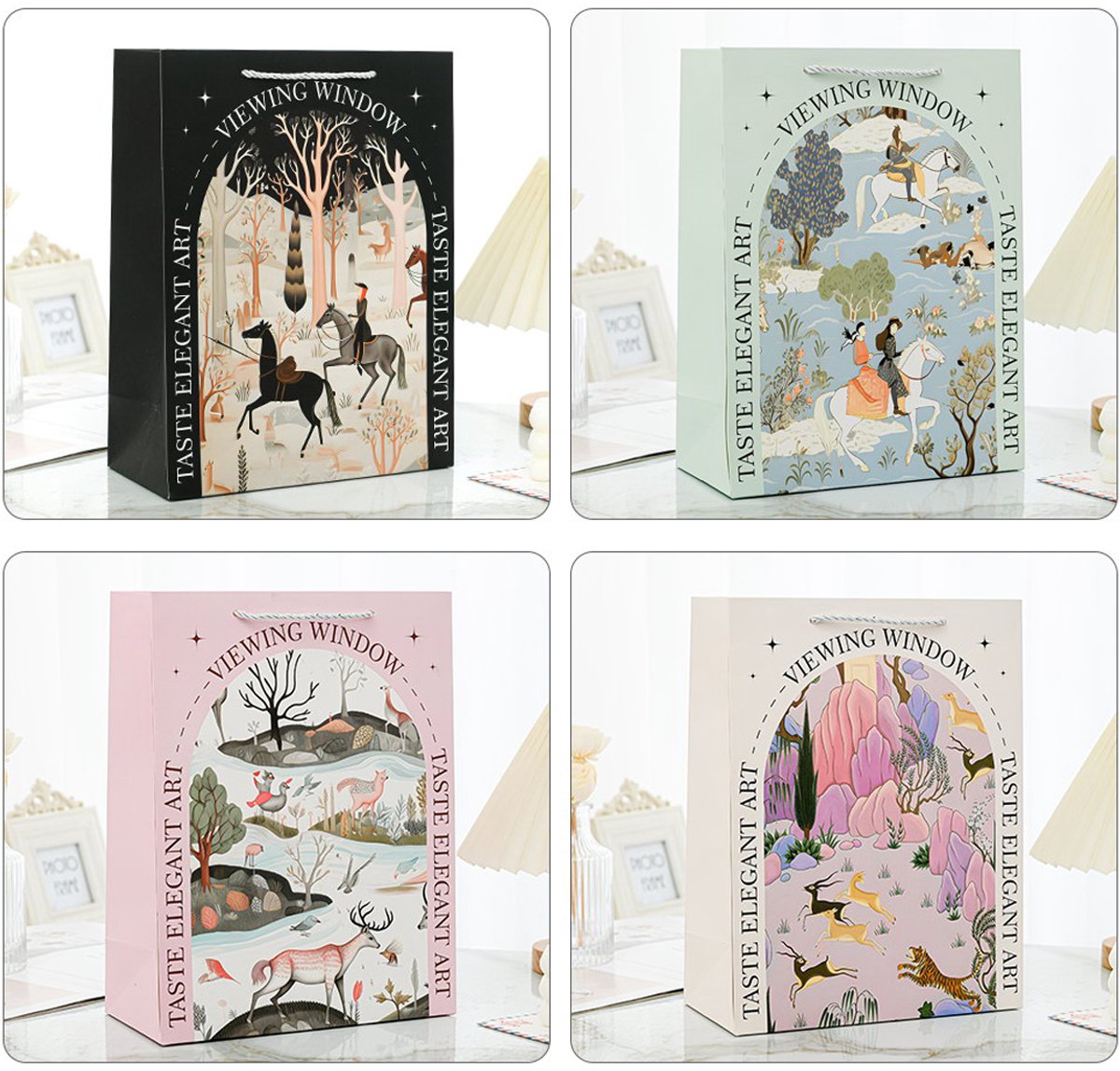 Grote cadeauzakjes – 12 stuks – 4 natuurmotieven