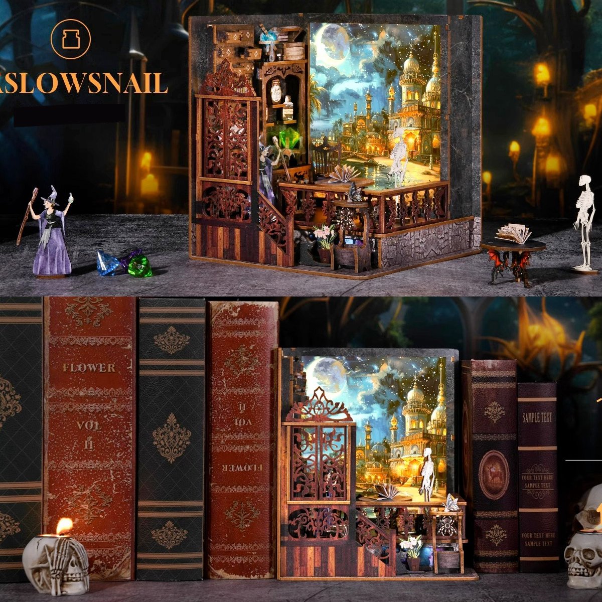 Book Nook Magic Detective Agency – 200 onderdelen – met 3 lichtstanden