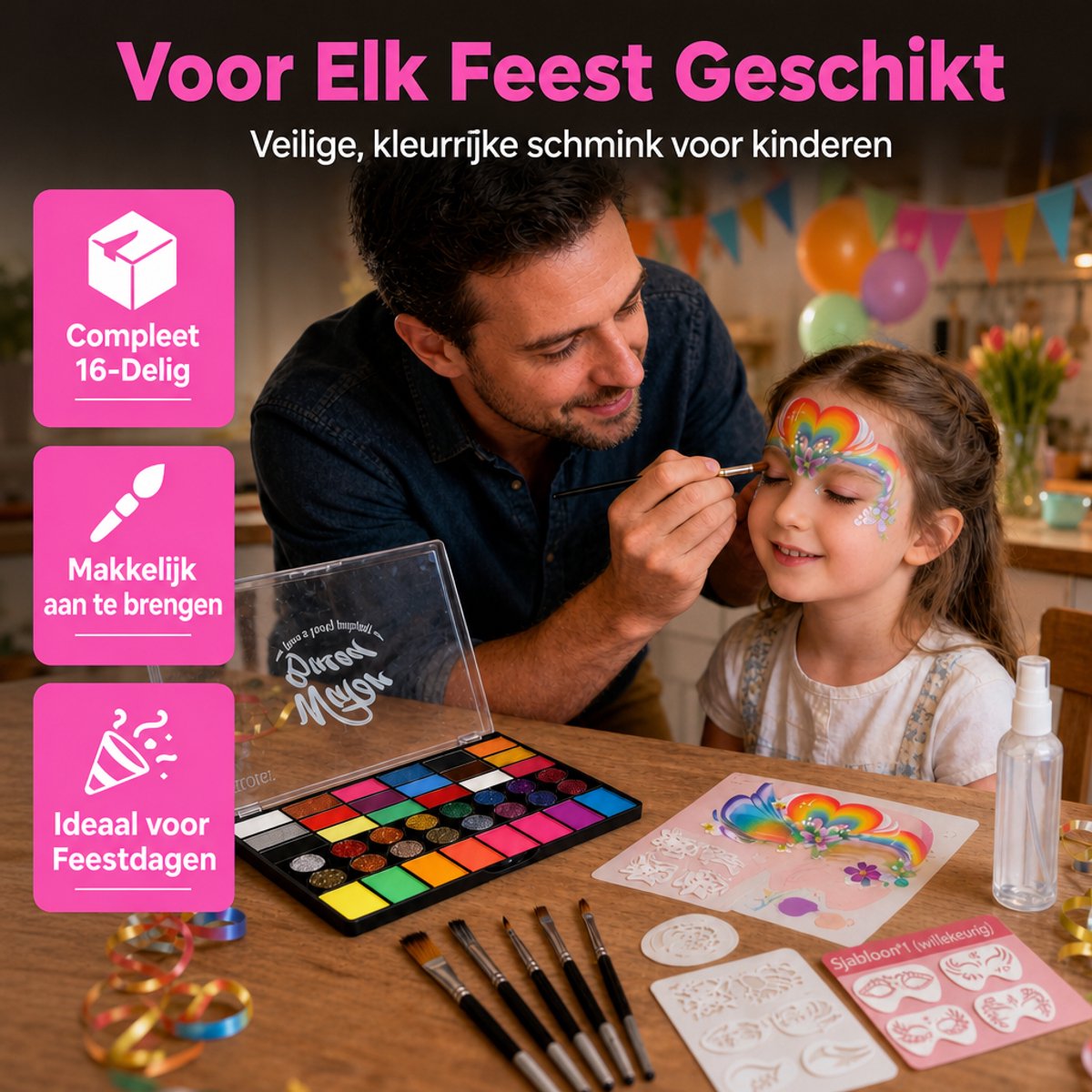 Schminkset – 42 kleuren – op waterbasis