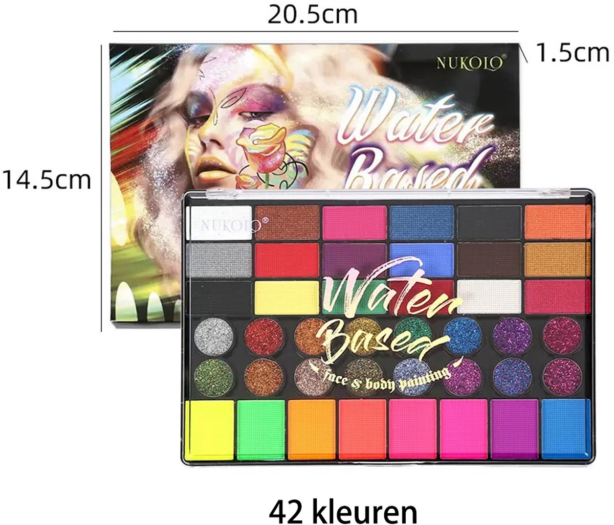 Schminkset – 42 kleuren – op waterbasis