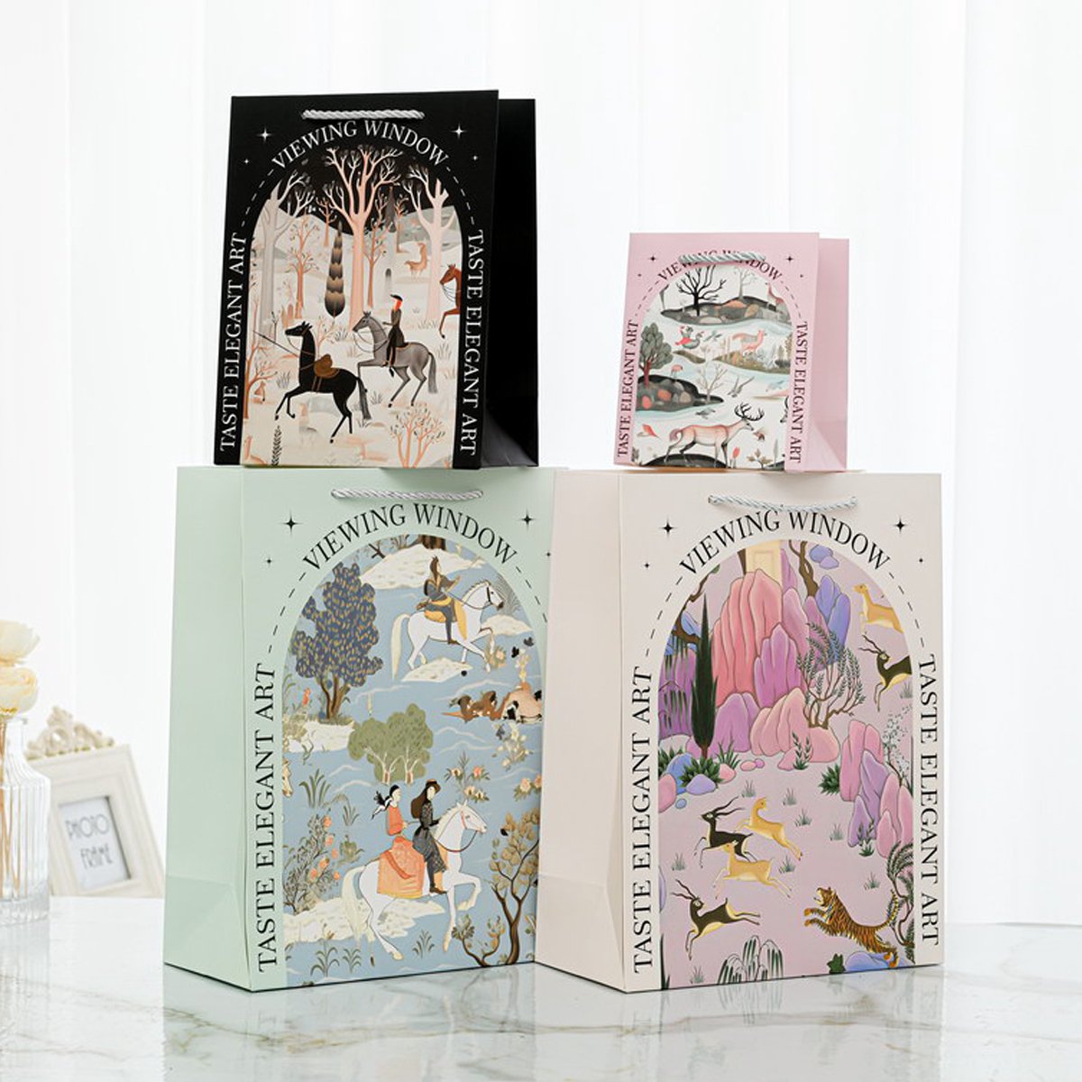Grote cadeauzakjes – 12 stuks – 4 natuurmotieven