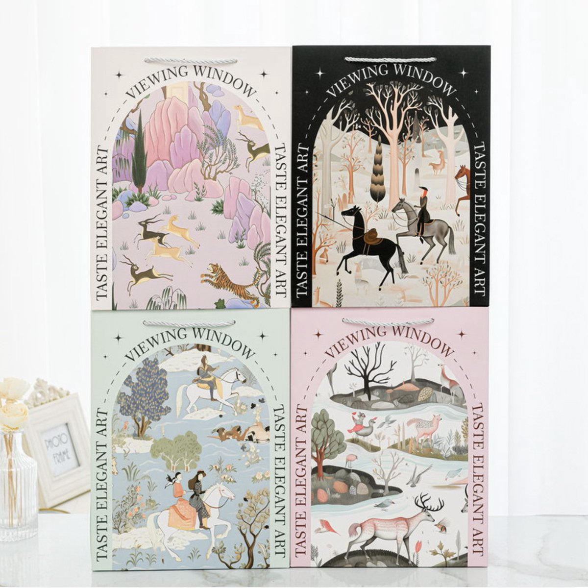 Grote cadeauzakjes – 12 stuks – 4 natuurmotieven