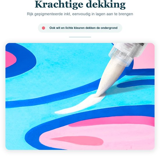 Details en kleurvlakken gemaakt met acrylstiften
