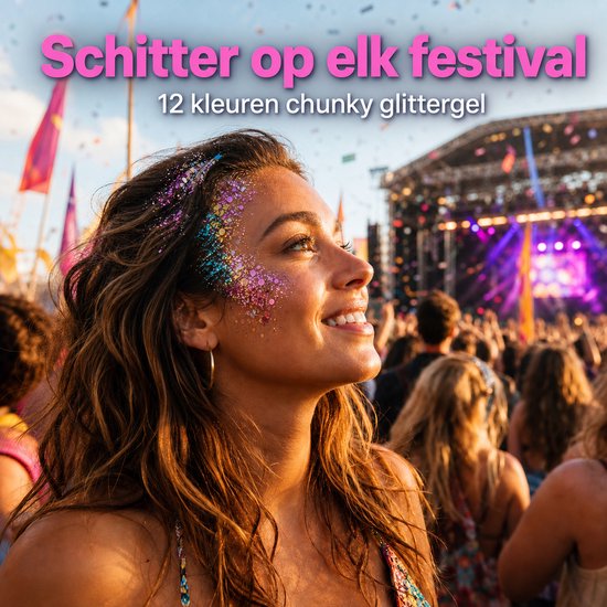 Glitter schmink – 12 kleuren – voor gezicht en lichaam — 8721398055046 — 5