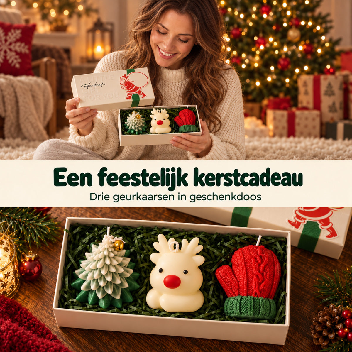 Kerstkaarsenset als cadeau tijdens de feestdagen