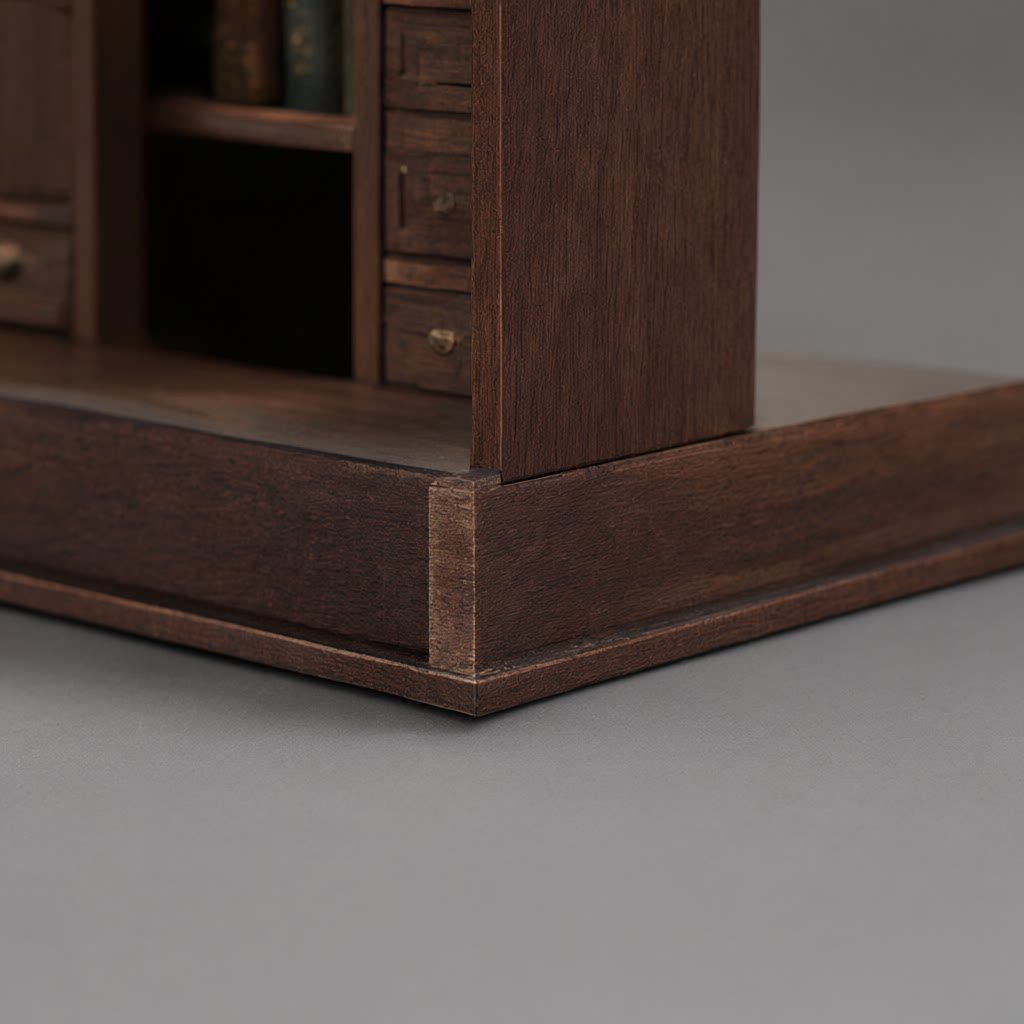 Detail van de houten basis en verbinding van de Left Bank Study