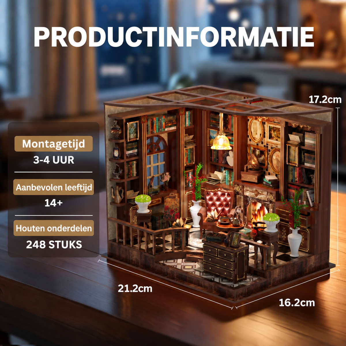 Productinformatie en afmetingen van de Left Bank Study Book Nook